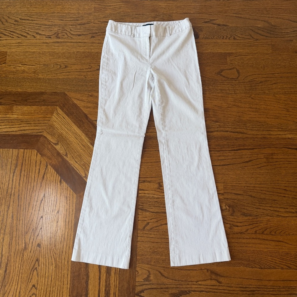 Ann Taylor Cream Striped Pants